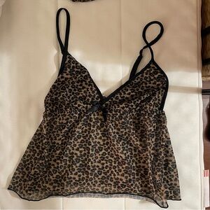 Mesh leopard sleep set
